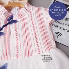 Load image into Gallery viewer, LS Dress Cheongsam Butterfly Cute