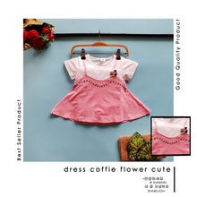 Load image into Gallery viewer, LS DRESS COFFIE FLOWER CUTE