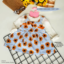 Load image into Gallery viewer, Ls Dress Sunflower Terry Cute