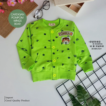 Load image into Gallery viewer, LS Cardigan Pompom Wings Bear