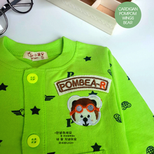 Load image into Gallery viewer, LS Cardigan Pompom Wings Bear
