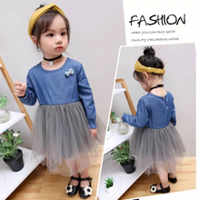Load image into Gallery viewer, LS Dress Alora Denim Fashion Cute