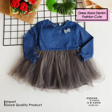 Load image into Gallery viewer, LS Dress Alora Denim Fashion Cute