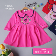 Load image into Gallery viewer, LS Dress Apple Fun Girl