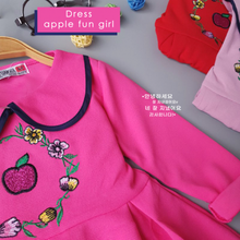 Load image into Gallery viewer, LS Dress Apple Fun Girl
