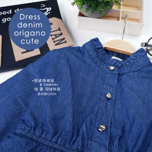 Load image into Gallery viewer, LS Dress Denim Origano Cute