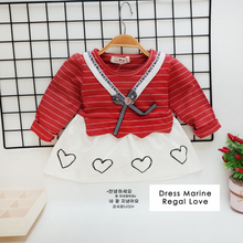 Load image into Gallery viewer, LS Dress Marine Regal Love