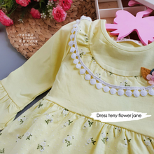 Load image into Gallery viewer, LS Dress Terry Flower Jane