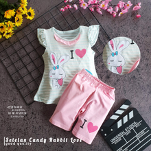 Load image into Gallery viewer, LS Setelan Candy Rabbit Love