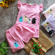 Load image into Gallery viewer, LS Setelan Emily Rabbit (Bahan Katun Super Lembut)