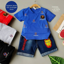 Load image into Gallery viewer, LS Setelan Jeans Led Avangers Boys