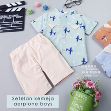 Load image into Gallery viewer, LS Setelan Kemeja Aeroplane Boys