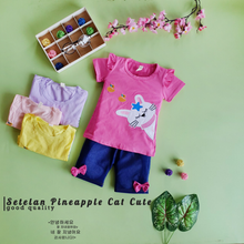 Load image into Gallery viewer, LS Setelan Pineapple Cat Cute
