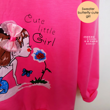 Load image into Gallery viewer, LS Sweater Butterfly Cute Girl