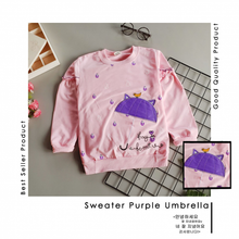 Load image into Gallery viewer, LS Sweater Purple Umbrella