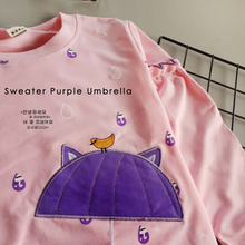Load image into Gallery viewer, LS Sweater Purple Umbrella
